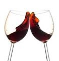 Red wine glasses clinking