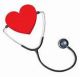 Heart wearing a stethoscope